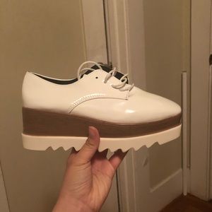 White Muffin Platform Sneakers